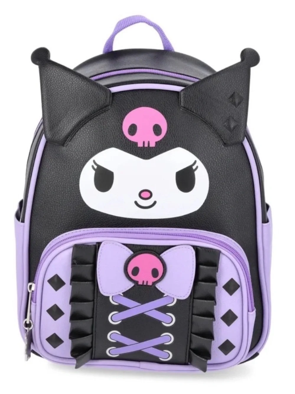 🆕 Kuromi Faux Leather Ruffle Women's Kids Mini Backpack Bag